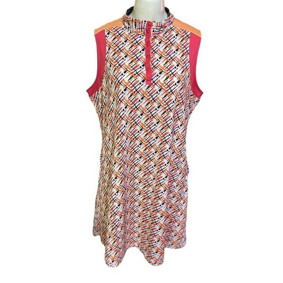 Sport Haley Activewear Abstract Lines Sleeveless Mock Necklines Dress Sz XL - Picture 2 of 9
